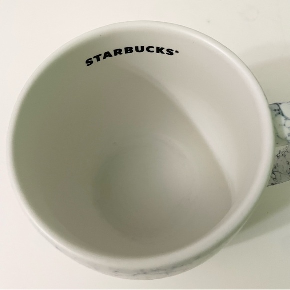2022 Starbucks Ceramic 14oz  Coffee Tea Mug Cup White & Blue Stone Design - Picture 8 of 11